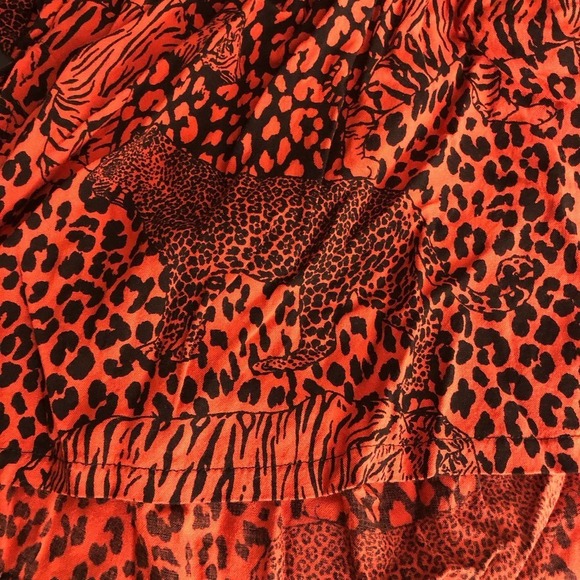ASOS Design wrap long sleeve top Size 2 Red Animal  Tiger Print - Picture 12 of 12